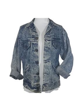 No Excuses Blue Acid Wash Denim Jacket Women's S